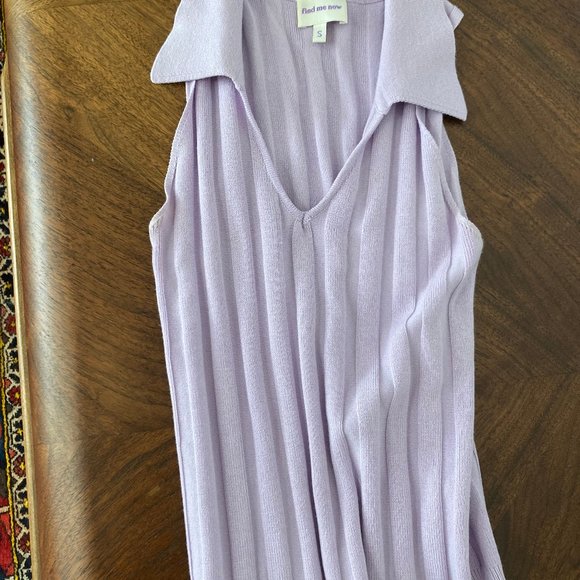 Find Me Now Dale Knit Polo Tank - Lavender - Picture 2 of 4